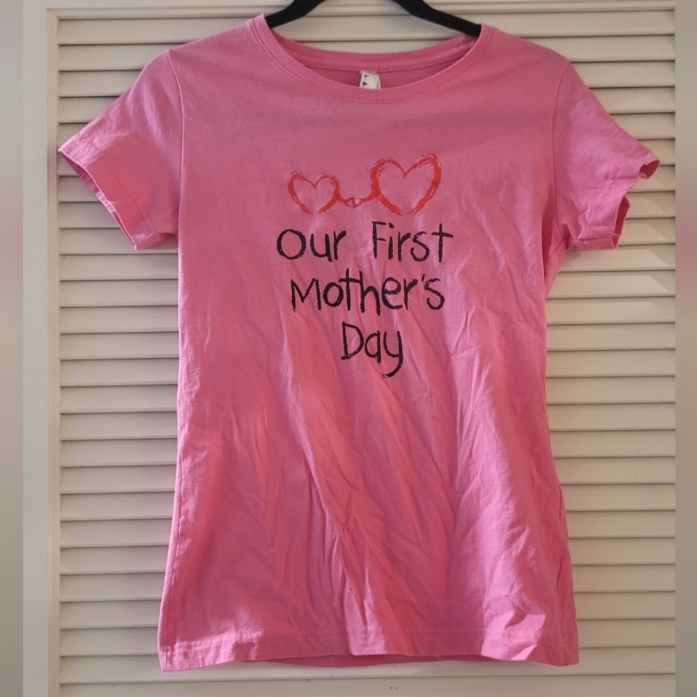 Live and Tell- 100% Cotton Our First Mother's Day Short-Sleeve Top
